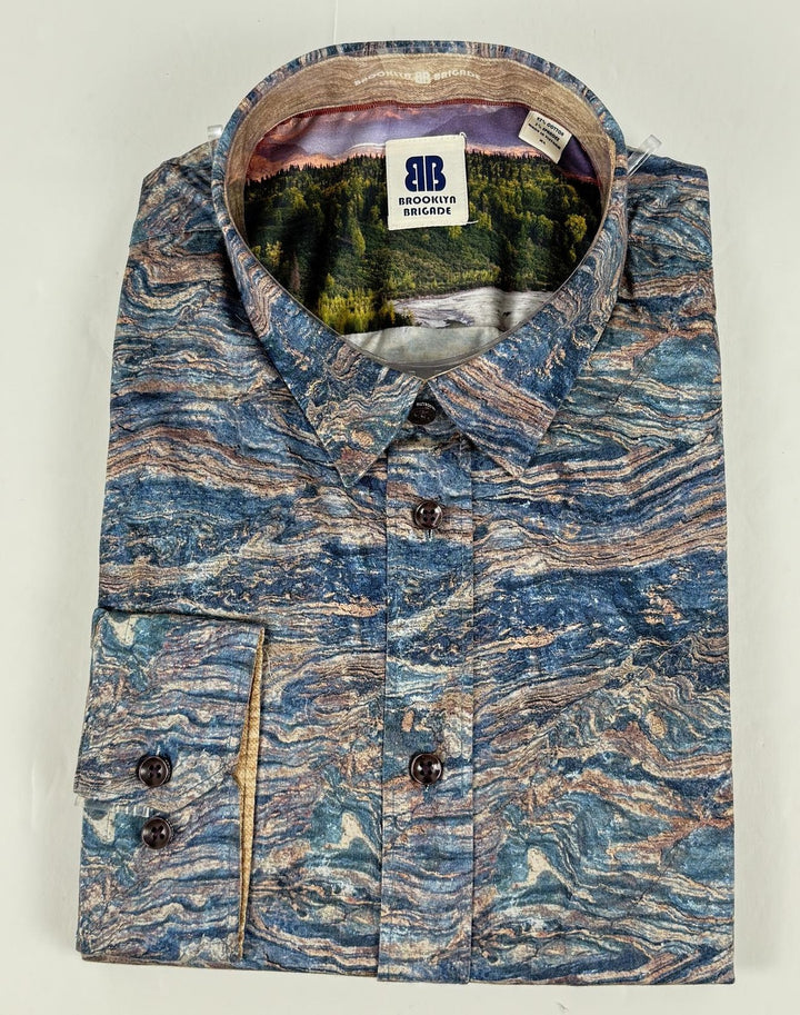 Translation missing: en.Brooklyn Brigade Men's Slim-Fit Serpetine Long Sleeve Shirt - Multicolor-XL