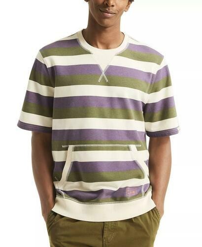 Translation missing: en.Nautica Crewneck Shirt Grape Size 2XL Mens Striped Kangaroo Pocket Classic Fit
