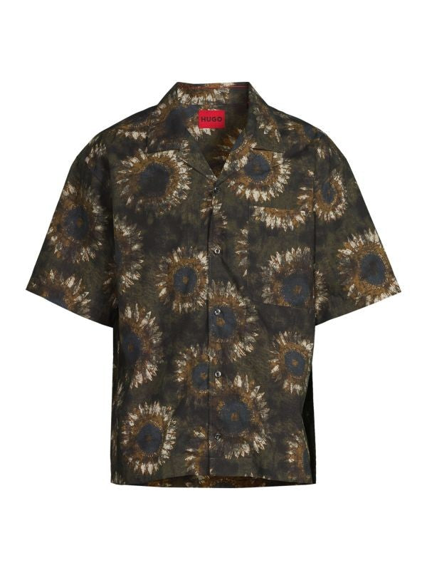 Translation missing: en.Hugo Men's Egeeno Oversized Sunflower Camp Shirt in Open Green-Medium