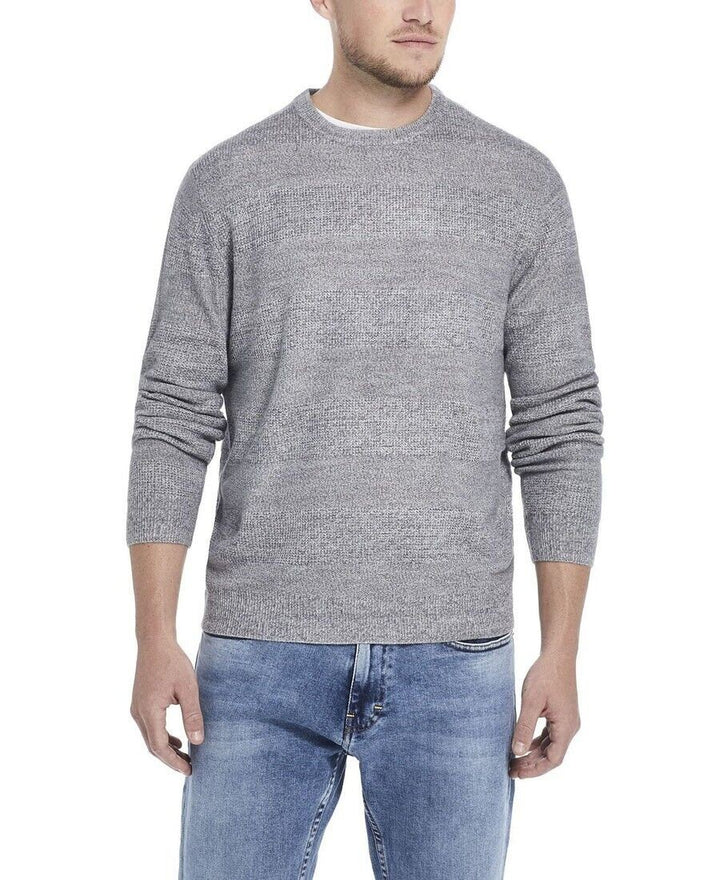 Translation missing: en.Weatherproof Vintage Men's Soft Touch Stripe Crew Neck Sweater Gray Marl-2XL