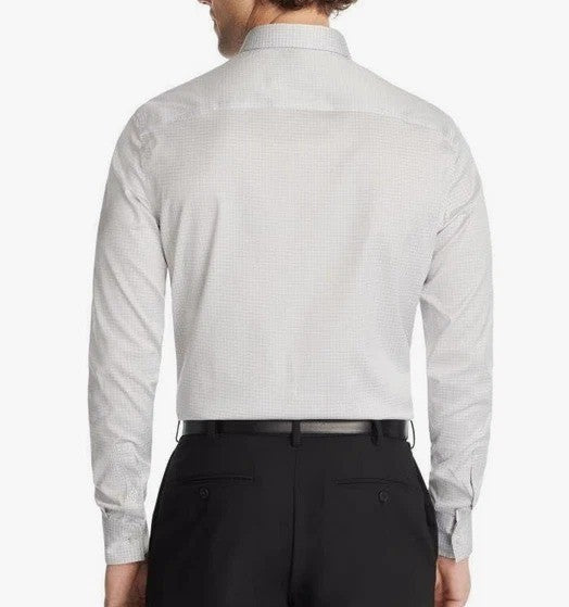 Translation missing: en.Calvin Klein Dress Shirt Mens L16.5 32/33 Taupe Refined Cotton Reg Fit Stretch
