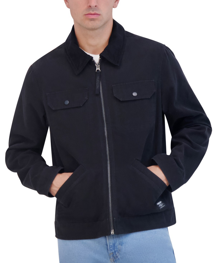 Translation missing: en.Hudson Men's Trucker Jacket Black Size 2XL Cotton Canvas Reg Fit Pockets