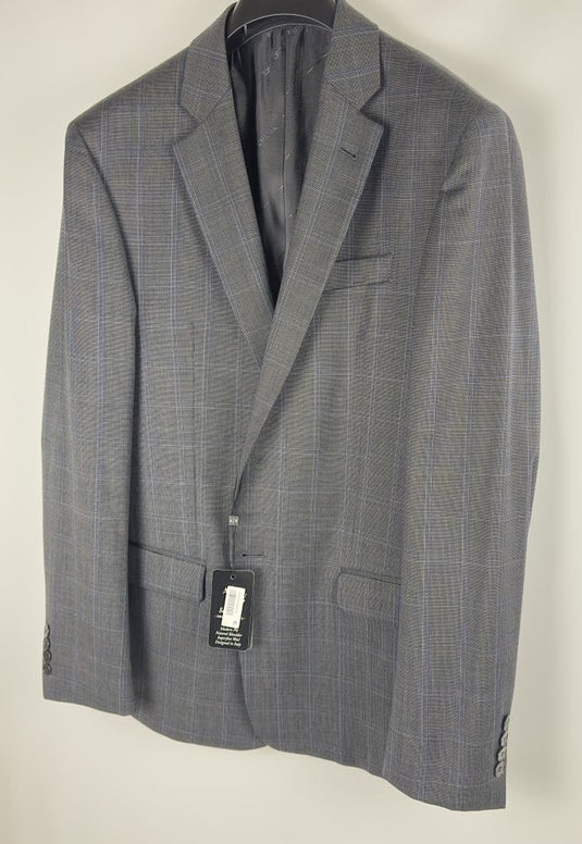 Translation missing: en.AX Armani Exchange Men's Modern-Fit Wool Plaid Blazer in Grey/Blue-42S