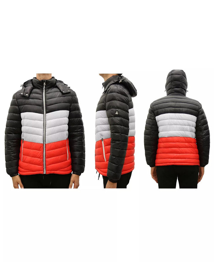 Translation missing: en.Galaxy By Harvic Men's Heavyweight Quilted Hooded Puffer Bubble Jacket Multi-XL