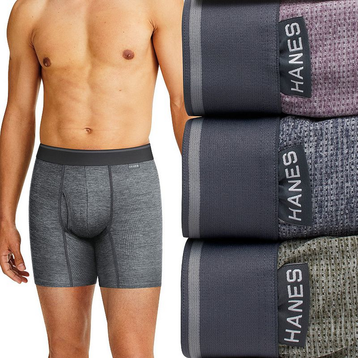 Translation missing: en.Hanes Men's Ultimate 3pk. ComfortFlex Stretch Boxer Briefs Multi-Small 28-30W