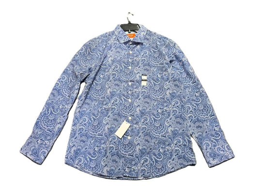 Translation missing: en.Tallia Men's Slim-Fit Stretch Paisley Dress Shirt - Blue-16-16.5 34/35