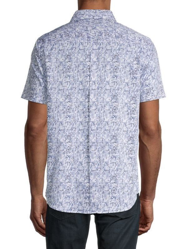 Translation missing: en.Karl Lagerfeld Paris Men's Broken Stripe Regular-Fit Shirt - White - Size 2XL