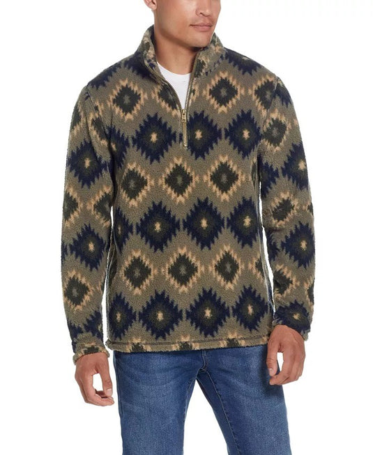 Translation missing: en.Weatherproof Vintage Men's Southwest Sherpa Quarter-Zip Sweater Vetiver-Large