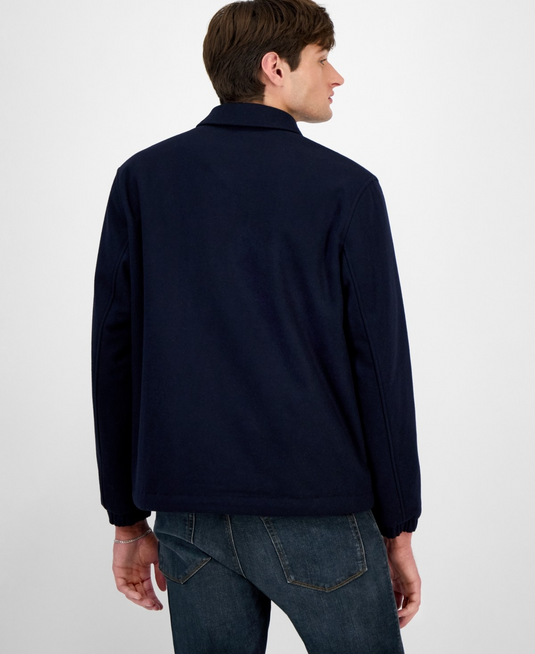 Translation missing: en.Hugo Boss Men's Baksi Slim-Fit Coach Jacket Poly/Wool Blend Navy-XL