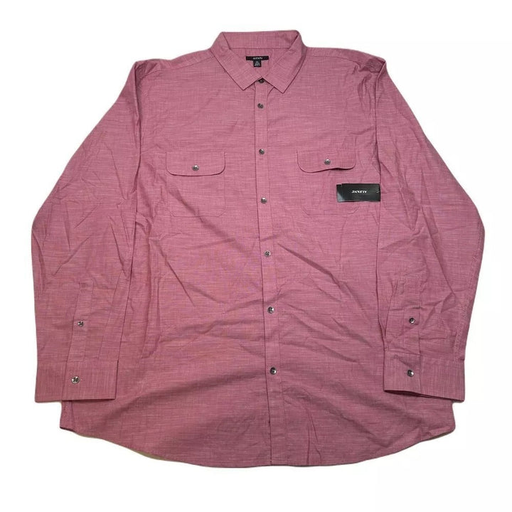 Translation missing: en.Alfani Men's Regular-Fit Solid Shirt Smudge Cranberry - XXL