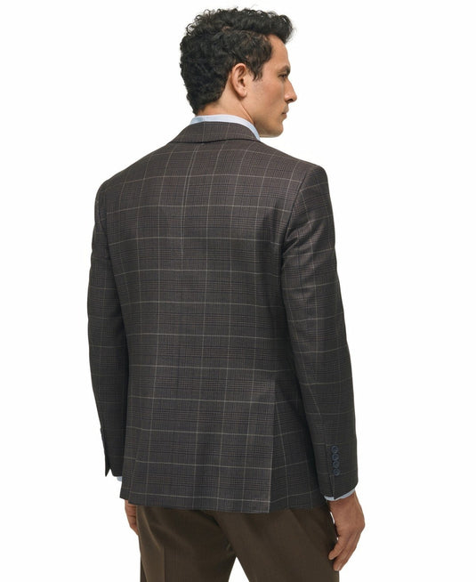 Translation missing: en.B by B by Brooks Brothers Mens Classic-Fit Wool Blend Sport Coat Brown Multi-44L