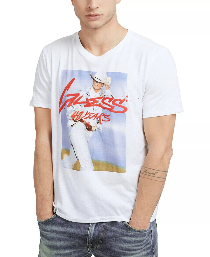 Translation missing: en.Guess Men's Eco Organic Cotton Western Graffiti T-Shirt Pure White-XL