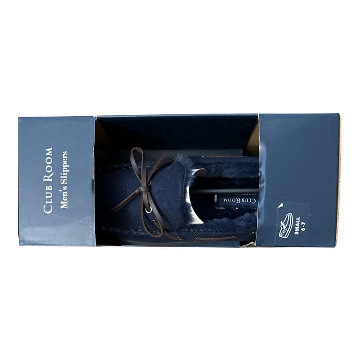 Translation missing: en.Club Room Men's Moccasin Slippers in Black-Small 6-7