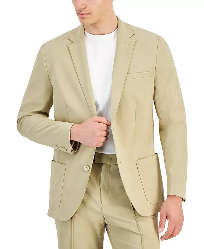 Translation missing: en.Alfani Patch Pocket Blazer Men's Medium 36-38R Twill Beige Alfatech Notch Lapel