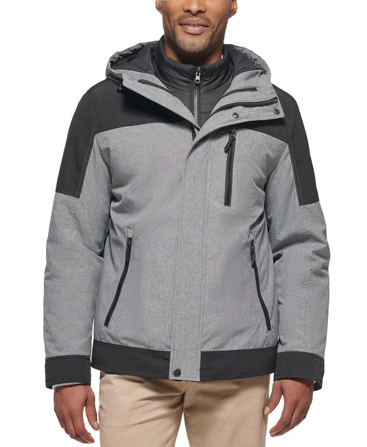 Translation missing: en.Club Room Men's 3-in-1 Hooded Jacket Heather Grey-2XL Missing Insert Bib