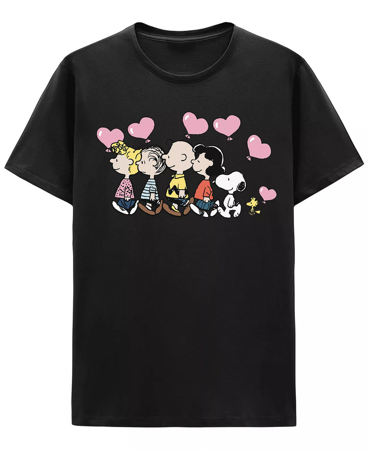 Translation missing: en.Hybrid Men's Peanuts Characters Logo Cotton T-Shirt in Black-2XL