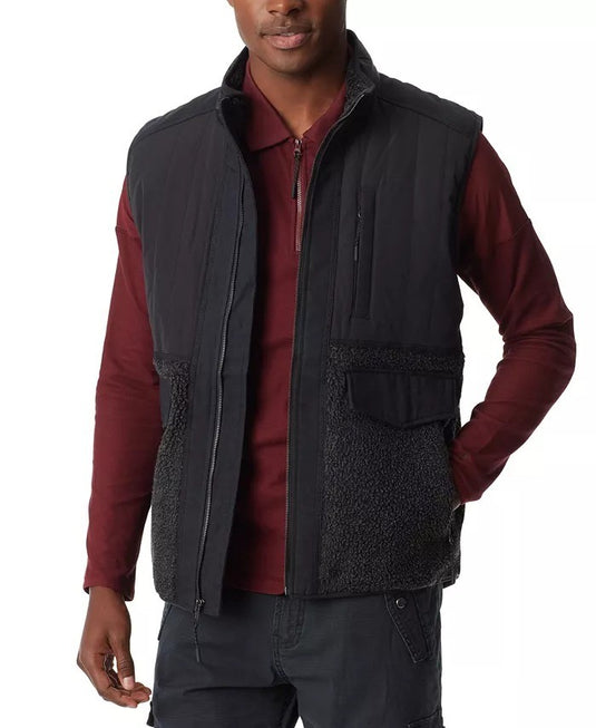 Translation missing: en.Bass Outdoor Men's Mixed Media Vest Jacket- Caviar-2XL