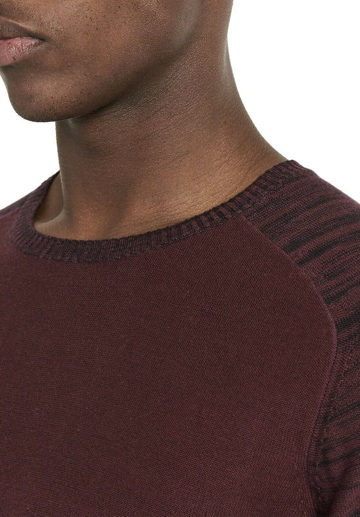Translation missing: en.Buffalo David Bitton Men's Wuqui Contrast Raglan Sleeve Sweater in Oxblood-Small
