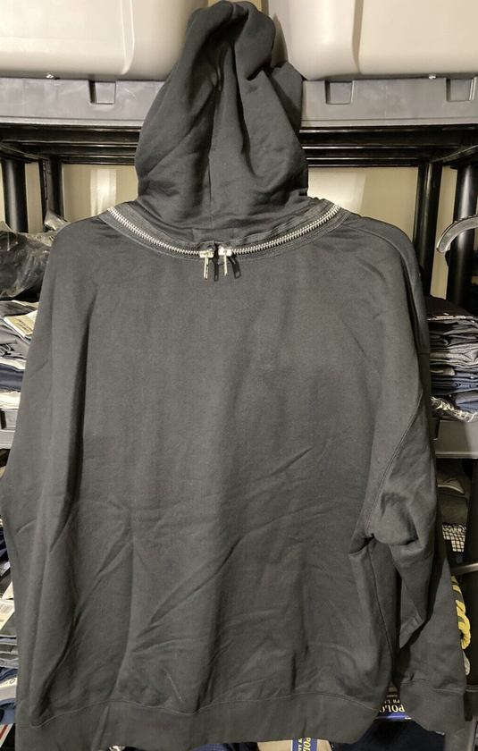 Translation missing: en.Zucca Men's 15 ZIPPED SWEATSHIRT Hoodie Relaxed Fit Black-Medium