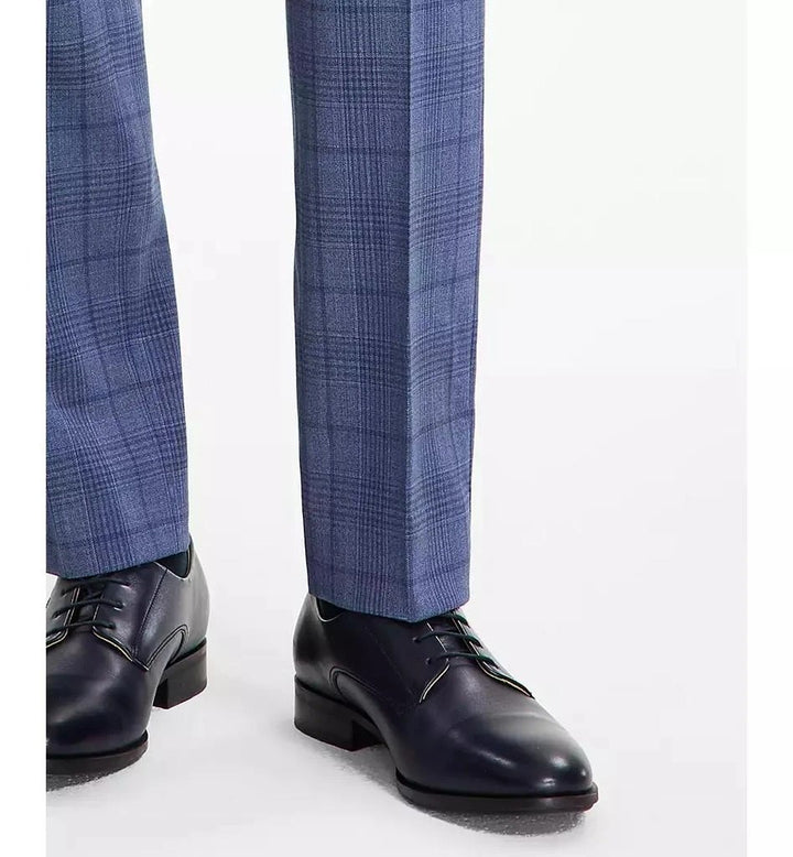 Translation missing: en.Calvin Klein Jerome Dress Pants Men 36x34 Blue Slim-Fit Wool Blend Stretch Plaid