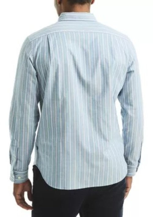 Translation missing: en.Nautica Long Sleeve Oxford Stripe Woven Shirt - Limoges - Small