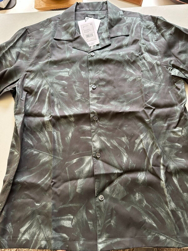 Translation missing: en.Theory Men's Noll Bold Palm Print Camp Collar Shirt in Balsam Multi M0479518-Med