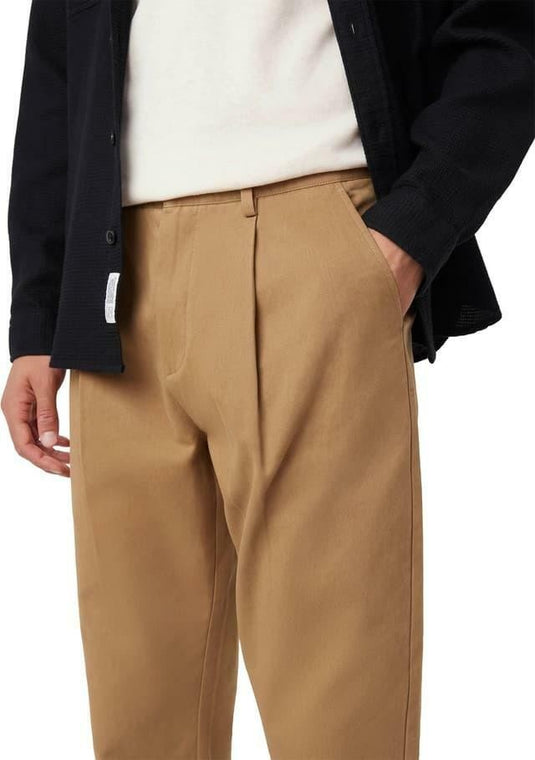 Translation missing: en.Frank and Oak Mens Jamie Relaxed-Tapered Fit Cropped Pleated Pants DK Yellow-36