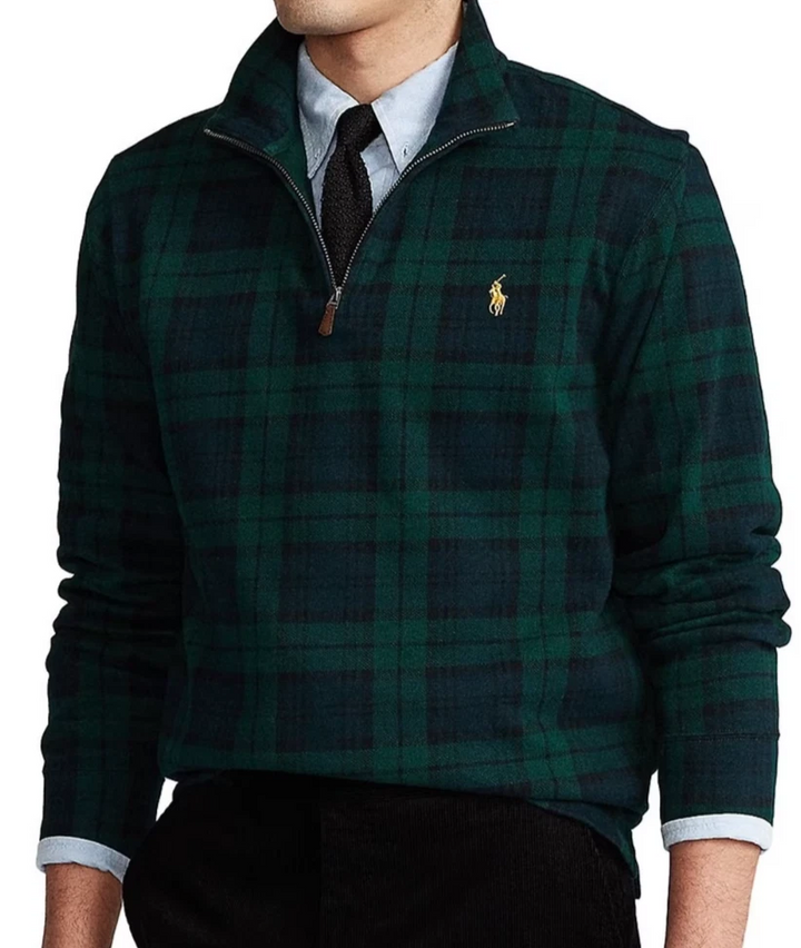 Translation missing: en.Polo Ralph Lauren Men's B&amp;T Estate-Rib Quarter-Zip Sweater Blackwatch-3XB