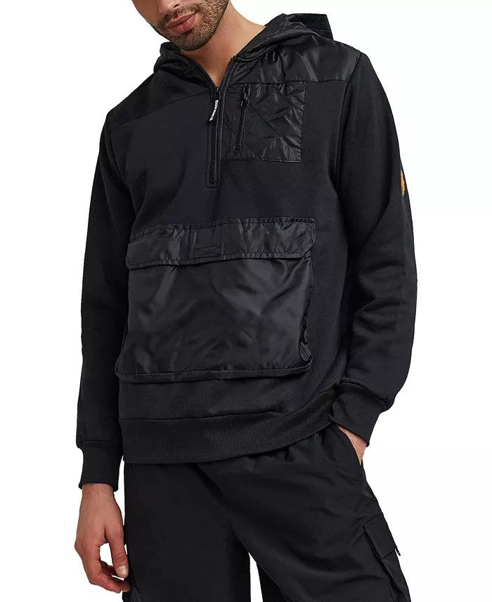 Translation missing: en.Reason Brand Men's Wheaties Cargo Hoodie Regular Fit in Black-Large