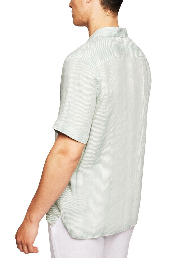 Translation missing: en.Frescobol Carioca  Men's Roberto Copacabana Sombra Print Linen Shirt Green-XL