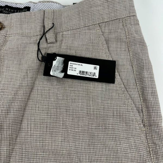 Translation missing: en.The Men's Store at Major Dept Store Linen Micro-Houndstooth Sport Shorts Tan-32