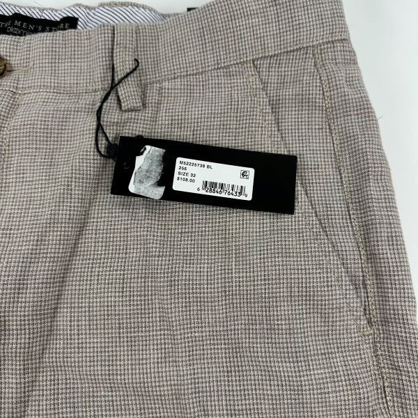 Translation missing: en.The Men's Store at Major Dept Store Linen Micro-Houndstooth Sport Shorts Tan-32