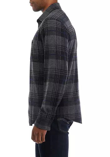 Translation missing: en.Tommy Bahama Men's Fireside Huntington Yarn-Dyed Plaid Shirt Charcoal Heather-M