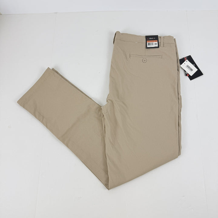 Translation missing: en.Galaxy Men's Chinos 36x30 Khaki Slim Fit Stretch Flat Front Performance