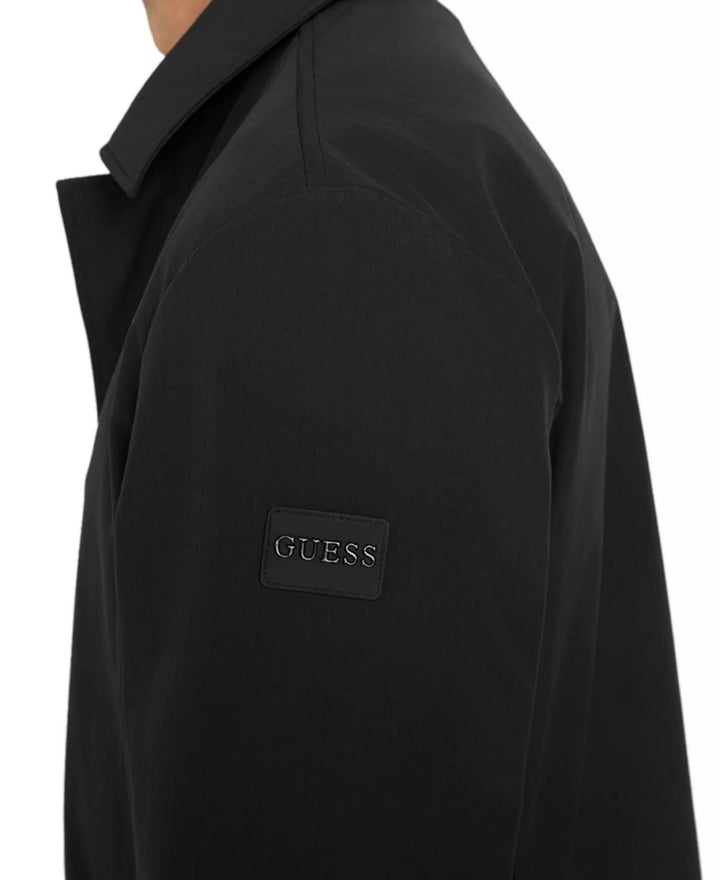 Translation missing: en.Guess Men's Lightweight Water Resistant Ripstop Trench Coat - Jet Black-XL