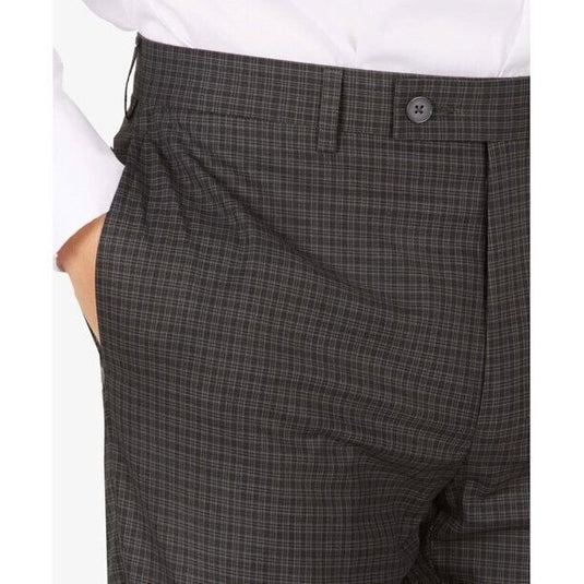Translation missing: en.Calvin Klein Jerome Men's Slim-Fit Mini-Check Dress Pants in Charcoal-31/34