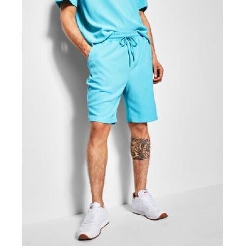 Translation missing: en.Royalty by Maluma Men'sTextured Ottoman Stripe Shorts &amp; Shirt Scuba Blue-Small