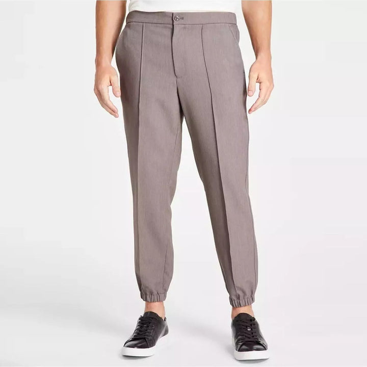 Translation missing: en.Alfani Men's Regular-Fit Stretch Pleated Joggers Bolgio Taupe Heather-Small