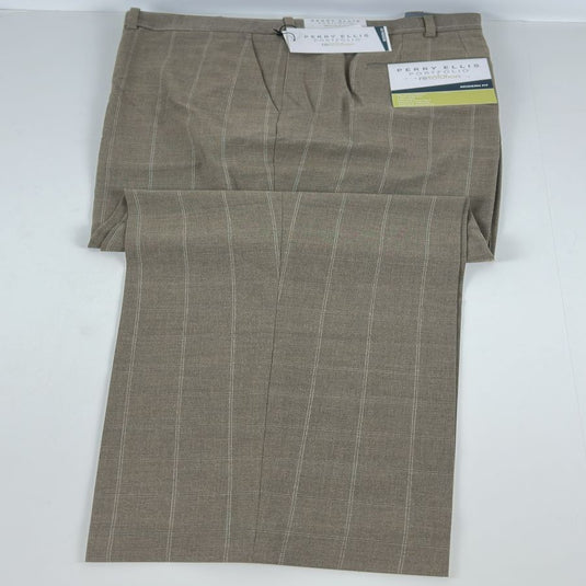 Translation missing: en.Perry Ellis Portfolio Men's Modern-Fit Resolution Dress Pants Dk Beige-40/30