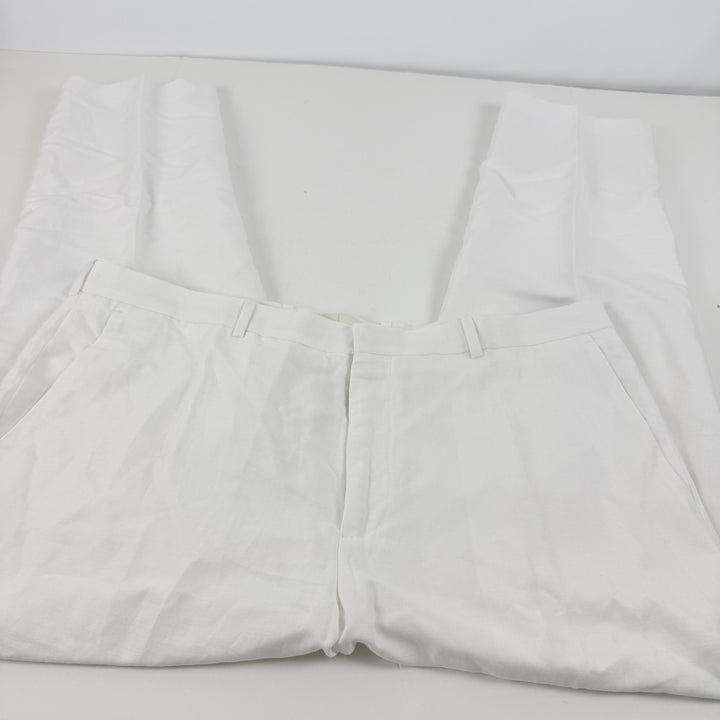 Translation missing: en.Perry Ellis Men's Linen Blend Solid Twill Pants - Bright White-40x30