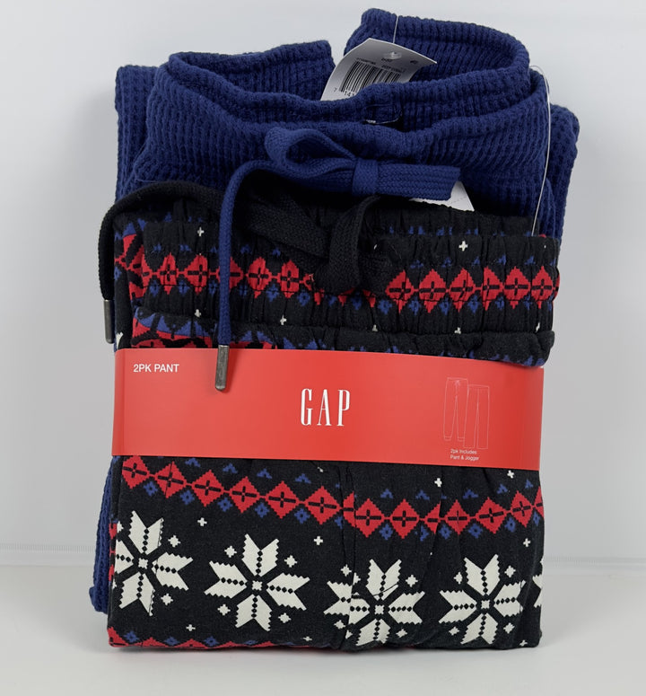 Translation missing: en.Gap Mens 2Pk. Waffle-Knit Jogger-Leg Pajama Pants Deep Cobalt &amp; Fair Isle-Medium
