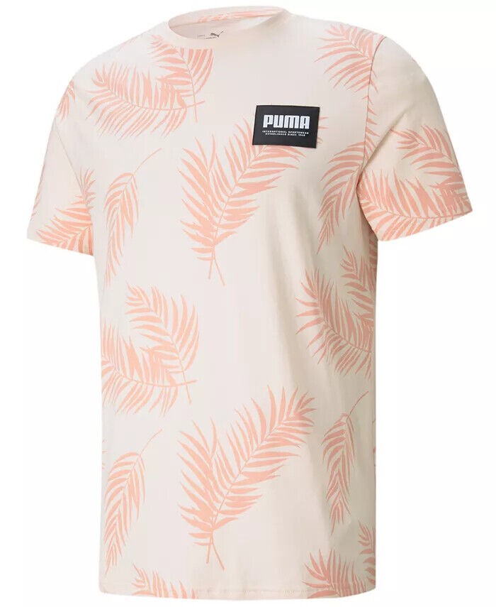 Translation missing: en.PUMA Men's Summer Court All Over Print T-Shirt in Cloud Pink/Rose-Medium