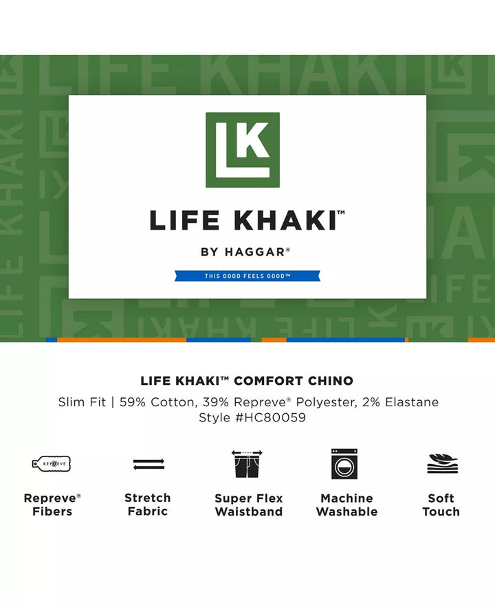 Translation missing: en.Haggar Life Khaki Comfort Chino Mens Comfort Straight Fit Black Pants-32x30