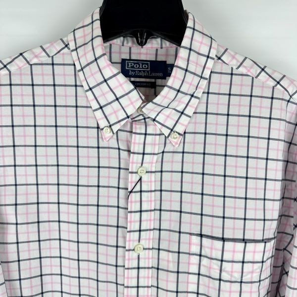Translation missing: en.Polo Ralph Lauren Custom Fit Cotton Poplin Shirt White Taylor Rose Multi-XL