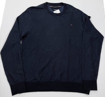 Translation missing: en.Tommy Hilfiger Men's Crewneck Two-Tone Cotton Cashmere Sweater- Desert Sky - 2XL