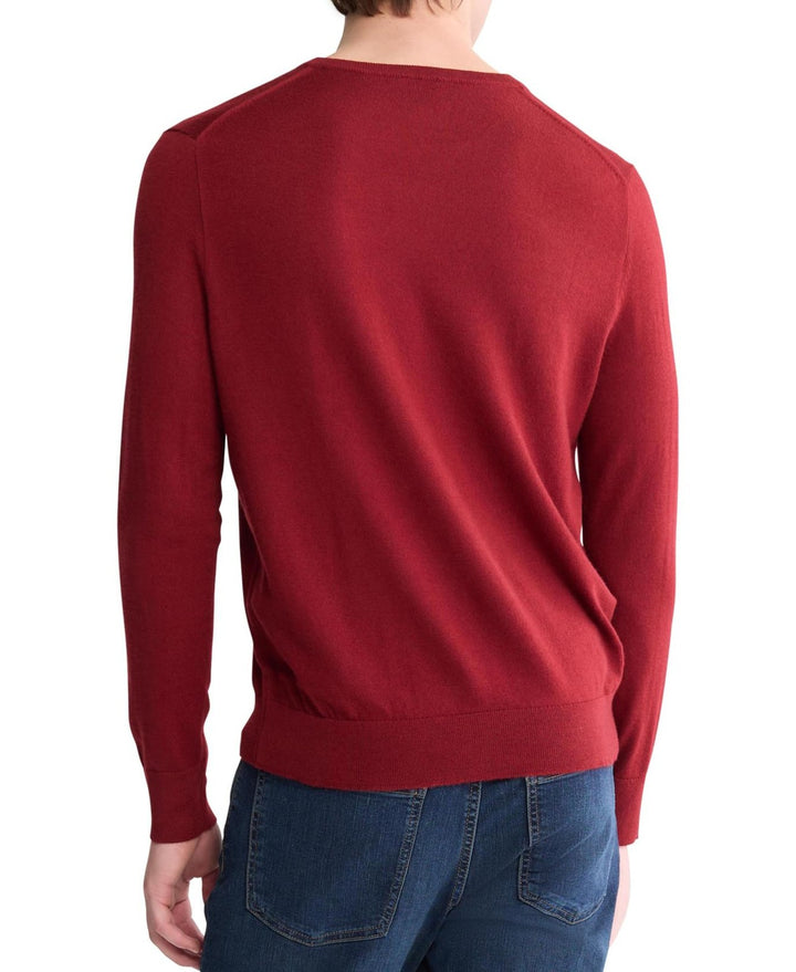 Translation missing: en.Calvin Klein Sweater Syrah Red 2XL Mens Extra Fine Merino Wool Blend Relaxed Fit