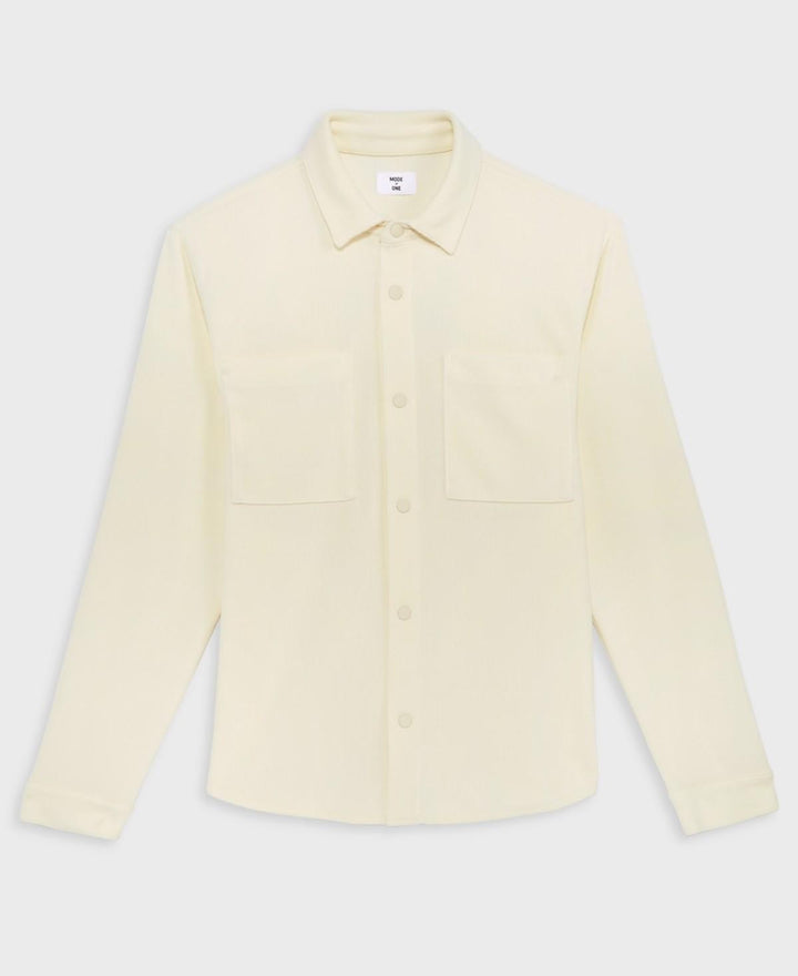 Translation missing: en.Mode of One Men's Long-Sleeve Knit Snap-Front Shirt Soft Vanilla Size Medium