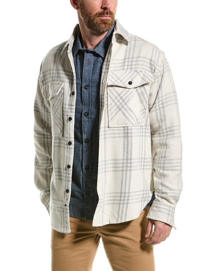 Translation missing: en.Sovereign Code Men's River Overshirt Ecru Gray Plaid-XL