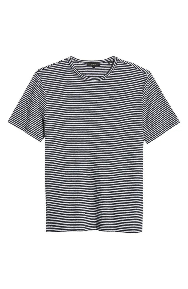 Translation missing: en.Vince Men's Linen &amp; Cotton Stripe T-Shirt in Blue, Size Small