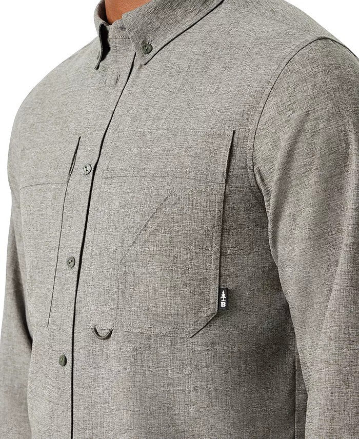 Translation missing: en.Bass Outdoor Flannel Shirt Men's Medium Deep Depths Green Classic Fit Heathered